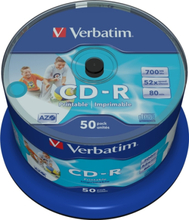Verbatim CD-R, 52x, 700 MB/80 min, spindle, AZO, printable, 50-pakkaus