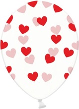 Ballonger Hjärtan, transparent röd - PartyDeco