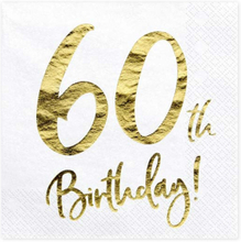 Partydeco Servetter 60th Birthday