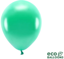 Eko Ballonger Metallic Grön, 26 cm, 100-pack - PartyDeco