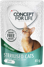 Sparpaket Concept for Life getreidefrei 24 x 85 g - Sterilised Cats Kaninchen - in Gelee