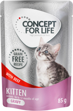 Sparpaket Concept for Life getreidefrei 24 x 85 g - Kitten Rind - in Sosse