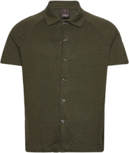 Albin Reg Shirt S-S Designers Shirts Short-sleeved Green Oscar Jacobson