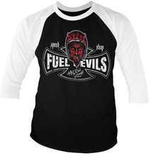 Smiling Devil Speed Shop Baseball 3/4 Sleeve Tee, Long Sleeve T-Shirt