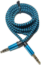 Premium Blue Weave - AUX-kabel 3,5mm till 3,5mm