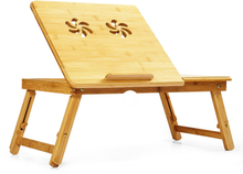 Laptopbord med ventilationsöppningar inställbar höjd 58 x 23 x 29 cm Bambu