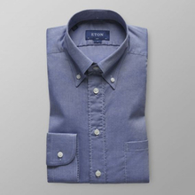 Eton Slim fit Marinblå oxfordskjorta med naturlig stretch