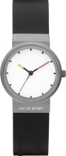 Jacob Jensen JJ652 Horloge titanium-rubber grijs-zwart 28,5 mm