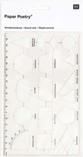 Sjabloon liniaal transparant geometrische vormen 20 x 12,5 cm