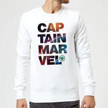 Captain Marvel Space Text Sweatshirt - White - M