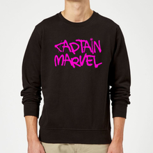 Captain Marvel Spray Text Sweatshirt - Black - S - Black