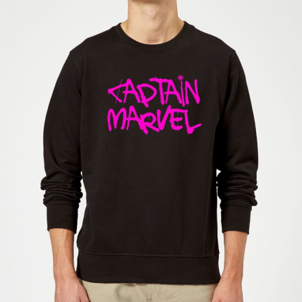 Captain Marvel Spray Text Sweatshirt - Black - M
