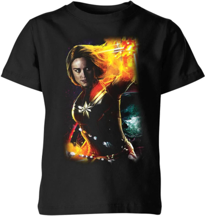 Captain Marvel Galactic Shine Kids' T-Shirt - Black - 9-10 Years - Black