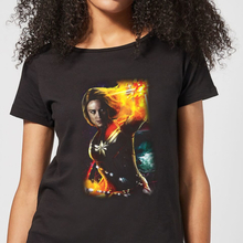 Captain Marvel Galactic Shine Damen T-Shirt - Schwarz - S