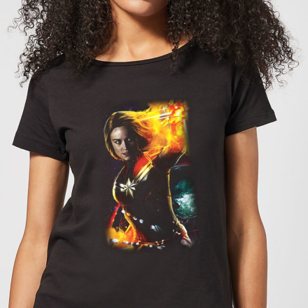 Captain Marvel Galactic Shine Damen T-Shirt - Schwarz - XL