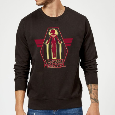 Captain Marvel Flying Warrior Sweatshirt - Black - XXL