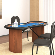 vidaXL Tavolo da Poker con Vassoio Chip 10 Giocatori Blu 160x80x75 cm