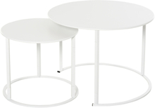 Set 2 tavolini da salotto e giardino sovrapponibili in ferro colore bianco