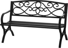 Panchina da giardino 2 posti in acciaio con braccioli 128x58,5x85cm colore nero
