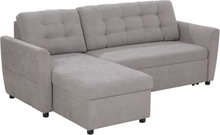 Divano letto angolare 3 posti con chaise longue contenitore 217x134x85cm grigio