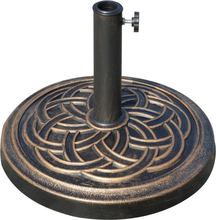 Base per ombrellone rotonda diametro 45cm in resina per pali da 38 e 48mm bronzo