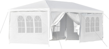 Tendone gazebo 6x3mt con pareti laterali rimovibili per giardino colore bianco