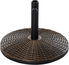 Base per ombrellone rotonda in plastica effetto rattan per pali da 35-48mm