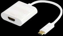 Adapter USB 3.1 till HDMI, Typ C ha - HDMI ho, 4K, UHD, vit