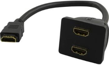 DELTACO HDMI (M) to dual HDMI (F) Adapter | HDMI - HDMI | Max 1920x1080 60Hz | Black