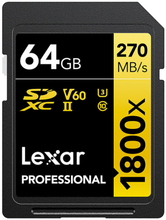 Lexar 64GB Pro 1800X SDXC UHS-II U3 (V60) R270/W180, Lexar