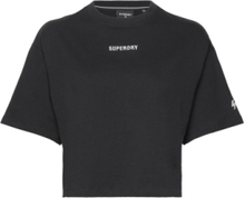"Code Micro Logo Tee Tops T-shirts & Tops Short-sleeved Black Superdry"