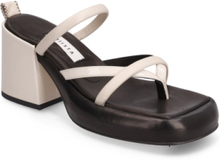 Delphine White Sandals Sandal Med Hæl Hvit MIISTA*Betinget Tilbud