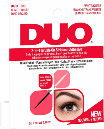 Andrea DUO 2-in-1 Brush-On Adhesive Clear & Dark 5 g