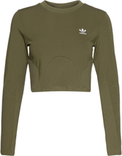 Always Original Rib Long Sleeve Top W T-shirts & Tops Long-sleeved Kakigrønn Adidas Originals*Betinget Tilbud