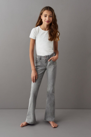 Gina Tricot - Low waist flare jeans - bootcut - Grey - 134 - Female