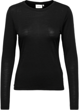 Sividagz Ls Wool Tee Noos Tops T-shirts & Tops Long-sleeved Black Gestuz