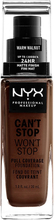 NYX Professional Makeup Can't Stop Won't Stop Foundation Warm walnut - 30 ml
