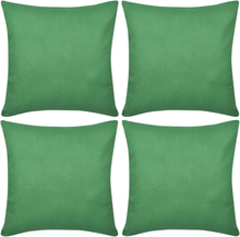vidaXL 4 Grønne putetrekk, bomull 80 x 80 cm