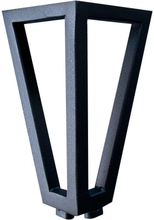 Zwarte wire poot driehoek 13 cm met bevestigingsplaat