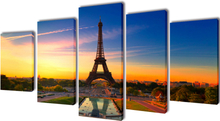 vidaXL Kanvas Flerdelt Veggdekorasjon Eiffel Tower 100 x 50 cm
