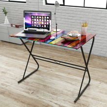 vidaXL Glass skrivebord med regnbue design