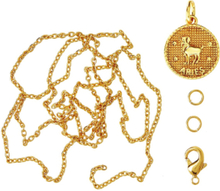 Zodiac Coin Pendant And Chain Set, Aries Toys Creativity Drawing & Crafts Craft Jewellery & Accessories Gold Me & My Box
