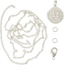 Zodiac Coin Pendant And Chain Set, Gemini Toys Creativity Drawing & Crafts Craft Jewellery & Accessories Silver Me & My Box