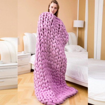 Handwork Wool Sofa Bed Home Air Conditioning Blanket