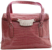 Pre-owned crocodile leather shoulder bag with hardware