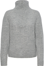 Alphagz R Zipper Pullover Noos Tops Knitwear Turtleneck Grey Gestuz