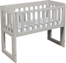 Troll: Bedside Crib Oslo Soft Grey
