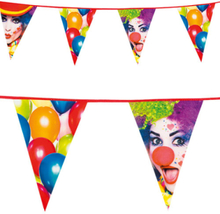 Banner med Stora Vimplar 8 Meter - Clownfest