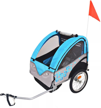 vidaXL Sykkelvogn for barn grå og blå 30 kg