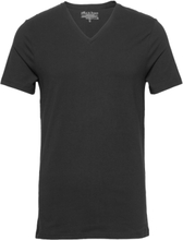 V-Neck T-Shirt T-shirts Short-sleeved Svart Bread & Boxers*Betinget Tilbud